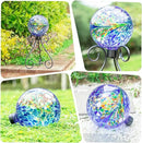 VCUTEKA Gazing Ball, Glass Gazing Globe Decorative Glass Gazing Globe/Ball/Sphere Lawn Ornament for Gardens, 10-Inch, Blue Swirl by CozyNest Decor