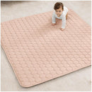 Comfy Cubs Square Kids Play Mat - 56 x 56 inches Soft Quilted Baby Floor Mat with Non-Slip Bottom - Plush Design for Toddlers' Playtime and Relaxation - Comfortable and Durable - Blush by TinyTreasures Baby Boutique