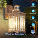 Brown Motion Sensor Outdoor Lights Wall Mount - Dusk to Dawn Exterior Light Fixture for Outside House Porch Patio Garage - Waterproof Lantern with Yard Front Motion Detector by GreenHaven Gardens