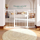 BABELIO 29-55 Inch Extra Wide Baby/Dog Gate, Metal Auto Close, Pressure Mounted Pet Door for Doorways, NO Need Tools and Drilling, with Wall Cups, White by TinyTreasures Baby Boutique