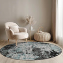 Washable Area Rugs 6ft Non-Slip Modern Abstract Soft for Living Room Entryway Bedroom Nursery, Print Pattern, Blue Black Teal by TinyTreasures Baby Boutique