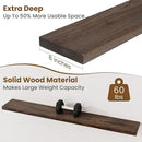 Floating Shelves for Wall Decor, 8 Inch Deep Rustic Solid Elm Wood Floating Shelves Wall Mounted, Wall Shelves with Invisible Bracket for Living Room Bathroom Bedroom Kitchen, 55 Inch Set of 1, Walnut by CozyNest Decor