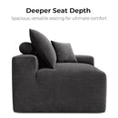 LIKIMIO 120" Modern L-Shaped Modular Sectional Sofa for Living Room, Corduroy Upholstery Dark Grey, Oversized 3-Seater Couch with Deep Seat and Movable Ottoman – No Assembly by CozyNest Decor