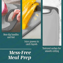 Cutting Boards for Kitchen - BPA-Free Chopping Board - Different Sizes & Non Slip Handles - Reversible, Large Cutting Board Set - Unique Gifts for Cooks Who Have Everything - 3-Pack Gray/Gray by CozyNest Decor