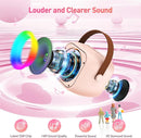 Karaoke Machine for Kids Adults, Mini Portable Bluetooth Karaoke Speaker with 2 Wireless Microphone and Lights, Christmas Birthday Gifts for Girls Ages 4, 5, 6, 7, 8, 9, 10, 12+ Family Home Party by TinyTreasures Baby Boutique