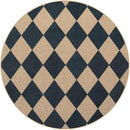 Lahome Checkered Round Entryway Rug 4ft, Circle Indoor Outdoor Patio Rug Washable Farmhouse Easy Jute Kitchen Rugs, Contemporary Non Slip Round Carpet for Bedroom Front Porch by CozyNest Decor