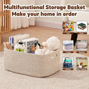 OIAHOMY Storage Basket for Shelves, Closet Cube Storage Bins Baskets for Clothes Blanket Towels, Baby Nursery, Toy Box, Woven Rope Basket, 15.75*11.81*7.09 IN, 2 Packs Brown by TinyTreasures Baby Boutique
