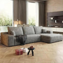 108" Sectional Couches for Living Room Modern Modular Sofa with L-Shape Couchs Upholstered Boneless Couch Deep Seat Sectional Couch with Chaise (Grey, Right Facing Chaise+2Seaters) by CozyNest Decor