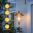 pearlstar 2 Pack Solar Lantern Outdoor Hanging Light Waterproof Metal Solar Lamp for Yard Garden Pathway Patio Porch Decor(Copper) by CozyNest Decor