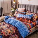 ABREEZE Bohemian Duvet Cover Set Colorful Brown Boho Retro Bedding Set Damask Paisley Cotton Duvet Cover Tribal Reversible Bedding Exotic Style Comforter Cover 3-Piece Queen by CozyNest Decor