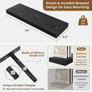 fuqing Floating Shelves for Wall, Bathroom Shelf Wall Mounted for Storage, Shelves with Invisible Bracket for Bedroom, Kitchen, Living Room, Farmhouse Small Book Shelf, 24 Inch Set of 2, Black by CozyNest Decor