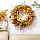 22 Inches Fall Wreaths for Front Door Rustic Autumn Wreath Farmhouse Fall Floral Wreaths with Tulips Orange Wildflowers for Wall Window Porch Indoor Outside by CozyNest Decor