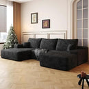 108" Sectional Couches for Living Room Modern Modular Sofa with L-Shape Couchs Upholstered Boneless Couch Deep Seat Sectional Couch with Chaise (Black, Left Facing Chaise+2Seaters+1Ottoman) by CozyNest Decor