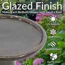 Sunnydaze 21" H Ceramic Bird Bath for Outside - Hand-Painted Outdoor Bird Bath Bowl, UV/Frost-Resistant Finish - Dusty Rose - Classic Pedestal by GreenHaven Gardens