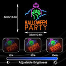 Halloween Party Neon Sign USB Powered Gothic Tombstone Light up Sign Dimmable Halloween Ghost Hand Neon Light Wall Decor for Halloween Party Bedroom Bar Man Cave Spooky House by CozyNest Decor
