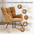 NIOIIKIT Nursery Rocking Chair Teddy Upholstered Glider Rocker Rocking Accent Chair Padded Seat with High Backrest Armchair Comfy Side Chair for Living Room Bedroom Offices (Kahaki Teddy) by TinyTreasures Baby Boutique