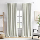 RAIN CITY Linen Blend Blackout Curtains 108 Inch Long 2 Panels Set,Back Tab Track System Curtains for Living Room Floor to Ceiling Length 9 FT Extra Long Light Blocking Pleated Window Drapes,Natural by CozyNest Decor