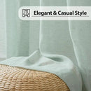 FMFUNCTEX Linen Sheer Curtains for Bedroom, Sage Green Curtains 63 Inch Length for Living Room, Farmhouse French Flax Blend Window Draperies, Rod Pocket 2 Panels Set by CozyNest Decor