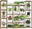 Large Plant Shelf 17 Pots Plant Stand Indoor Outdoor Tall Plant Rack Wood for Indoor Plants Multiple Plant Holder for Patio Balcony Garden Flower Stand Load-Bearing 600 LBS by GreenHaven Gardens