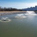HALF OFF PONDS Floating Fountain – 1.5 HP Pond Aerator with 100' Cord – 12,500 GPH Water Pump –11 Spray Patterns - Energy-Efficient - White LED Lights - for Large Ponds, Lakes & Water Gardens by GreenHaven Gardens