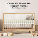 KeaBabies 2-Pack Organic Crib Sheets for Boys, Girls - 52x28 Fitted Crib Mattress Sheet Neutral, Breathable Jersey Cotton Cover for Baby Bed, Toddler Mattress, Soft & Cute Prints (Foxtrot) by TinyTreasures Baby Boutique