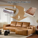 ovios Sectional Cloud Couch for Living Room, Modular Floor Sofa with Plush Corduroy, No Assembly Required, Big Comfy Couches Set with Fluffy Memory Foam, Stupendous U Shaped Sofas with Chaise, Brown by CozyNest Decor