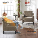 VINGLI Accent Chairs Set of 2 Living Room Chairs Light Brown Reading Chair for Bedroom Scooped Arm Chair Mid Century Modern Accent Chairs Upholstered Comfy Chair for Apartment, Waiting Room by CozyNest Decor