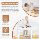 Washable Hopscotch Rug for Kids | Educational ABC & Numbers Carpet for Toddler Playroom or Classroom | 4.6' x 6.5' Non-Slip Play Mat | Neutral Decor by TinyTreasures Baby Boutique