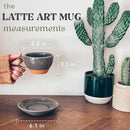 Mora Ceramic Latte Art Mug With Saucer - 10.5 oz, Round Bottom For Perfect Pours - Cafe Cups for Cappuccino, Espresso, Coffee, Tea etc - Porcelain Set for Baristas, Great Gift - Sesame Milk by CozyNest Decor