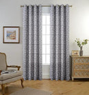 MIUCO Floral Embroidered Semi Sheer Curtains Faux Linen Grommet Curtain Panels for Bedroom 52 x 95 Inch 2 Panels, Grey by CozyNest Decor