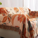 Boho Throw Blanket for Couch Sofa Bed, 100% Cotton Woven Quilt with Tassel 80”x90”, Super Soft Muslin Blanket with Floral Printed, Decorative Reversible Bed Blanket/Cover for All Seasons by CozyNest Decor