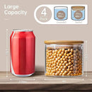 17oz - 4 Pack Glass Jars with Bamboo Lids, Glass Food Storage Containers with Airtight Lids, Air Tight Pantry Storage Containers for Coffee, Sugar, Spice, Meal Prep Jars for Salad & Fruit by CozyNest Decor