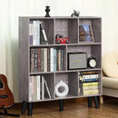 LEYAOYAO 8 Cube Bookshelf,Farmhouse Bookcase with Legs,Modern Dirty Grey Mid-Century Bookshelves,Large 3 Tier Open Storage Organizer Shelf, Retro Wood Display Book Case by CozyNest Decor