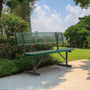 4/6/8 Feet Park Bench for Outside Heavy Duty Metal, Garden Benches Outdoor Bench with Backrest & Portable Frame, for Shopping Malls Stores Parks Patios Decks, Green by GreenHaven Gardens