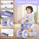 Baby Balance Bike Toys for 12-36 Months Kids Toy Boy and Girls Gifts Toddler Best First Birthday Gift Children Walker No Pedal Infant 4 Wheels Bicycle (Colorful, Purple-Light) by TinyTreasures Baby Boutique