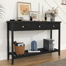 47" Console Table with 3 Drawers, Fluted Narrow Long Entryway Table with Storage Shelf, Accent Table for Entryway, Living Room, Behind Couch, Foyer, Hallway, Office by CozyNest Decor