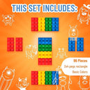Strictly Briks Classic Bricks Starter Kit, Blue, Green, Red, and Yellow, 96 Pieces, 2x4 Studs, Building Creative Play Set for Ages 3 and Up, 100% Compatible with All Major Brick Brands by TinyTreasures Baby Boutique