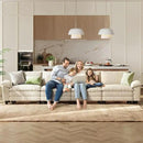 LINSY HOME Oversized Sectional Sofa - 157'' Oversized Corduroy Cloud Couch Deep Seat Modular Sofas Soft Modern Comfy Couches Furniture for Living Room Apartment Office, Beige by CozyNest Decor
