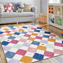 jinchan Area Rug 3x5 Kids Washable Indoor Floor Cover Non-Slip Modern Soft Rug Elementary School Classroom Colorful Diamond Carpet for Nursery Playroom Daycare Bedroom Living Room Berries on Cream by CozyNest Decor