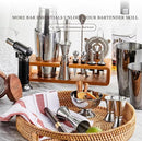 KITESSENSU Cocktail Shaker Set Bartender Kit with Stand | Bar Set Drink Mixer Set with All Essential Accessory Tools: Martini Shaker, Jigger, Strainer, Mixer Spoon, Muddler, Liquor Pourers |Silver by CozyNest Decor