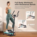 Sunny Health & Fitness 2-in-1 Sit/Stand Mini Elliptical Machine, Portable Under Desk Peddler Exerciser for Senior Home Workout, Optional Free Sunnyfit App Bluetooth Link, Handlebars or Resistance Band by CozyNest Decor