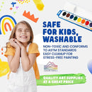 Color Swell Bulk Watercolor Paint 10 Pack with Wood Brushes 8 Washable Water Colors for Kids, Classrooms, Parties, All Ages by TinyTreasures Baby Boutique