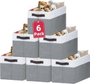 Criusia 6 Pack Clothes Bins for Organization - 16x12 Extra Large Storage Baskets for Shelves Closet Bedroom - Toy Storage Organizer Bins Boxes Cubes for Nursery - RV Apartment Essentials by TinyTreasures Baby Boutique