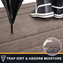PURRUGS Dirt Trapping Door Mat 32" x 47", Non-Slip/Skid Machine Washable Entryway Rug, Dog Doormat, Super Absorbent Welcome Mat for Muddy Wet Shoes and Paws, Grayish Brown by CozyNest Decor