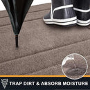 PURRUGS Dirt Trapping Door Mat 32" x 70", Non-Slip/Skid Machine Washable Entryway Rug, Dog Doormat, Super Absorbent Welcome Mat for Muddy Wet Shoes and Paws, Grayish Brown by CozyNest Decor