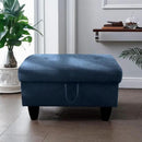 Ottoman Rectangular Storage Ottoman Bench, Flannel Footrest Stool Footstool with Lid for Living Room, Bedroom, Entryway, Blue, 28.5"x19"x17.5" by CozyNest Decor