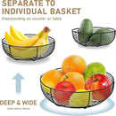 CAXXA 3-Tier Hanging Basket Fruit Organizer Kitchen Heavy Duty Wire Organizer with 2 Free Bonus Metal Ceiling Hooks, Black by CozyNest Decor