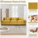 URRED Modular Sectional Sofa Comfy Cloud Couch, Modern Chenille Sofa Sleeper Deep Seat Couches with Ottoman/Pillows for Living Room (Yellow, 117'') by CozyNest Decor