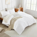 Litanika White Comforter Set Queen Size, 3 Pieces Lightweight Solid Bedding Comforter Set, All Season Fluffy Bed Set (90x90In Comforter & 2 Pillowcases) by CozyNest Decor