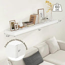 White Floating Shelves for Wall - 72 Inch Wide x 12 Inch Deep Wall Shelves Set of 1 - Rustic White Wood Shelves for Living Room, Bathroom, Laundry Room, Bedroom, Kitchen, Home Office by CozyNest Decor